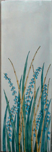 decoro bambù e fiori